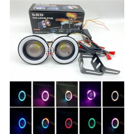 Pair 3.5 Inch Halo Angel Eye Ring COB LED Car Fog Light Projector Lamp