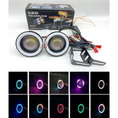 Pair 3.5 Inch Halo Angel Eye Ring COB LED Car Fog Light Projector Lamp