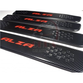 Side Sill Plate Carbon Look Design With 3M Double Side Tape