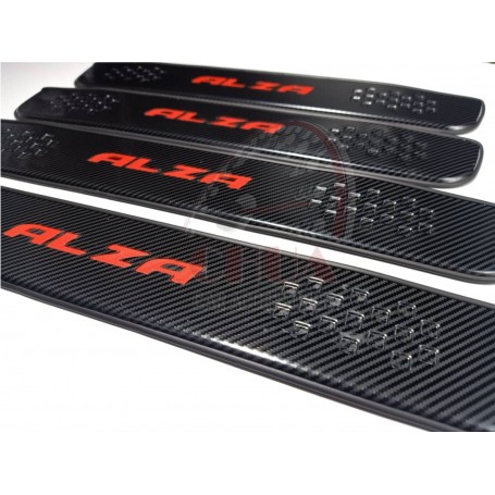 Side Sill Plate Carbon Look Design With 3M Double Side Tape