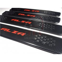 Side Sill Plate Carbon Look Design With 3M Double Side Tape