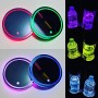 LED Car Cup Holder Lights Mats Pad Colorful RGB Drink Coaster Accessories Interior Decoration Atmosphere Compatible