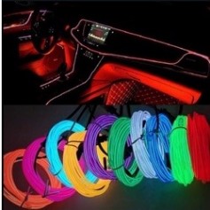Car Interior Lighting LED Strip EL Wire Rope Auto Atmosphere Decorative Lamp Flexible Neon Light DIY