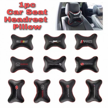 Carbon Fiber Red line Car Neck Pillow Head Rest