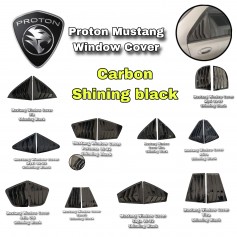 Mustang Shinning Black Rear Side Louver Cover Window Triangle Mirror Protector