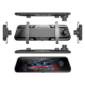 Anytek T12+ 9.66” Rear View Mirror 2.5D Curve Glass Full Touch Screen Dual Lens Recorder DVR