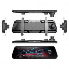 Anytek T12+ 9.66” Rear View Mirror 2.5D Curve Glass Full Touch Screen Dual Lens Recorder DVR