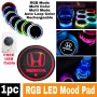 LED Car Cup Holder Lights Mats Pad Colorful RGB Drink Coaster Accessories Interior Decoration Atmosphere Compatible