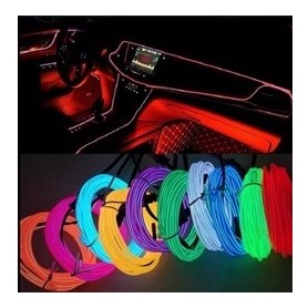 Car Interior Lighting LED Strip EL Wire Rope Auto Atmosphere Decorative Lamp Flexible Neon Light DIY