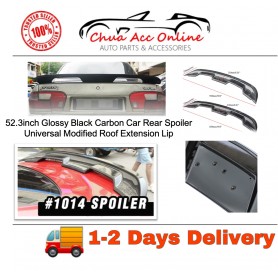 52.3inch Glossy Black Carbon Car Rear Spoiler Universal Modified Roof Extension Lip