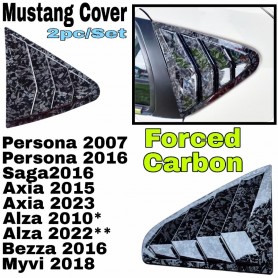 Mustang Rear Side Window Cover Forged Carbon