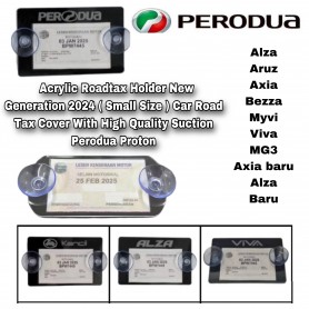 Acrylic Roadtax Holder New Generation 2024 ( Small Size ) Car Road Tax Cover With High Quality Suction Perodua
