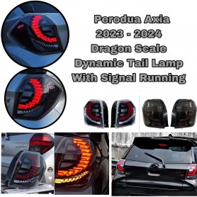 Perodua Axia 2023 - 2024 dragon scale dynamic tail lamp with signal running light