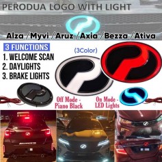 Car Front Rear Running Light LED Logo Emblem For Perodua Myvi Alza Ativa Aruz Bezza Axia Ativa