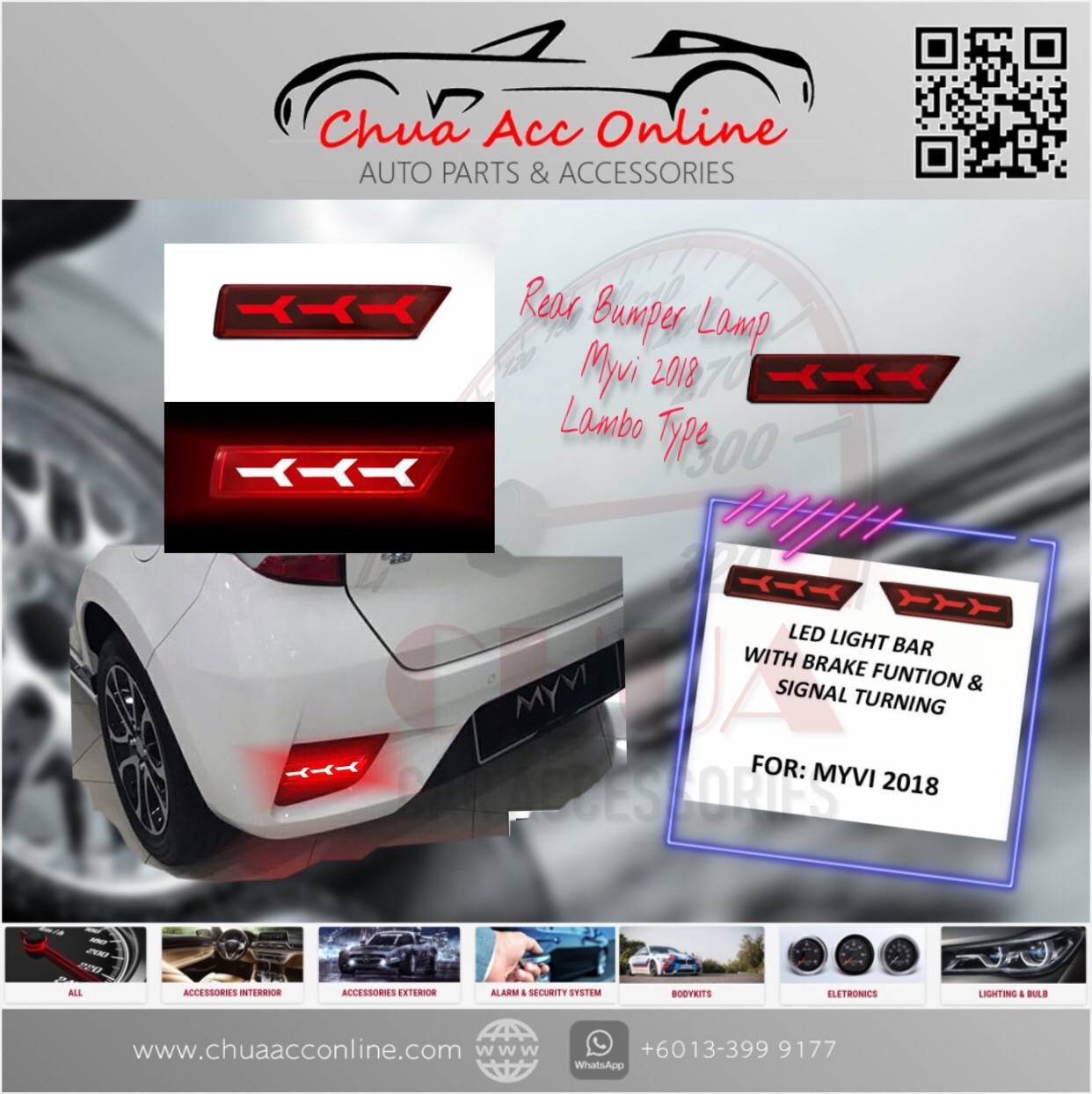 Perodua Myvi 2018 Rear Bumper Reflector Light Bar Chua Acc Online